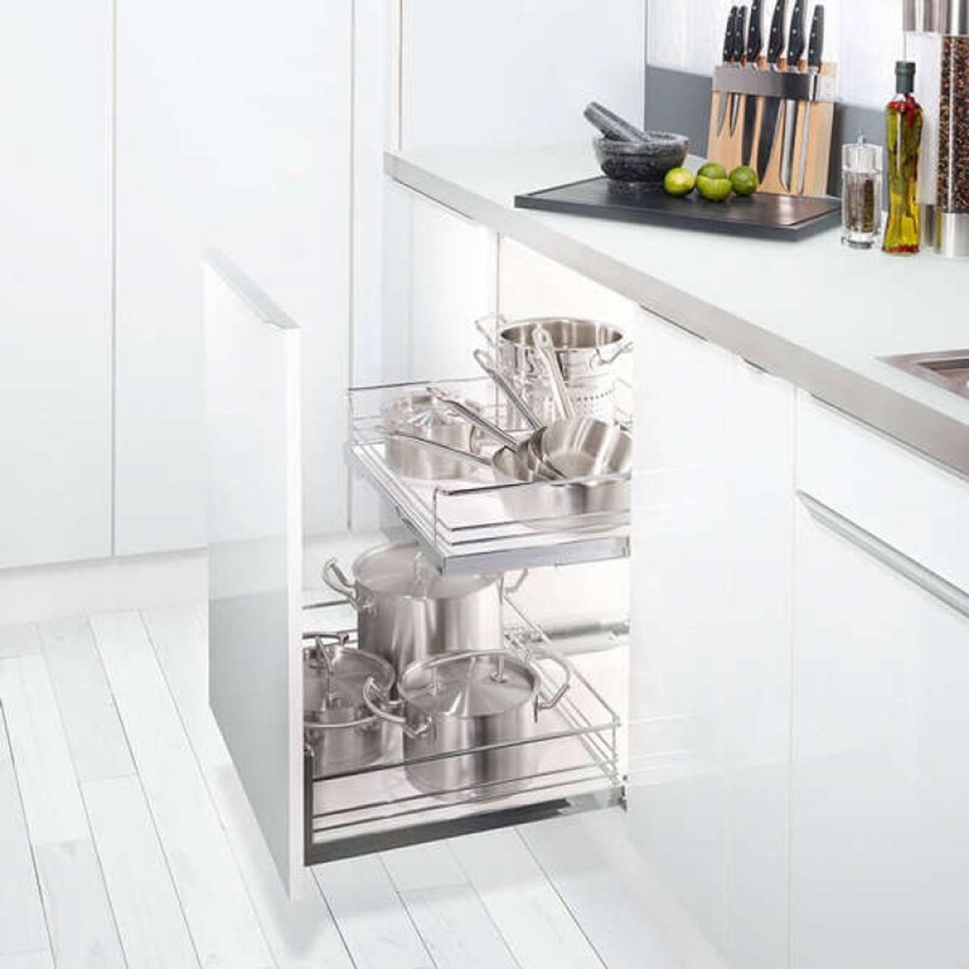 Hình ảnh của Bộ rổ kéo ARENA gắn cánh Hafele 540.24.505 cho tủ rộng 500mm