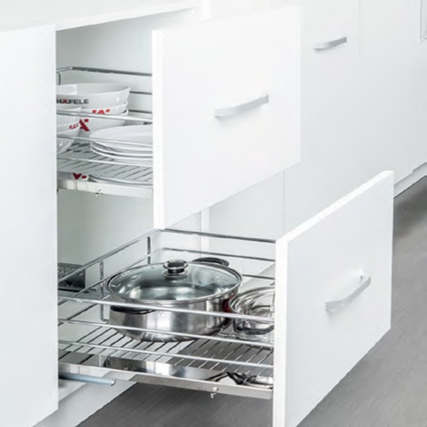 Hình ảnh của Bộ rổ kéo gắn với cánh Hafele 549.03.142 cho tủ rộng 450mm