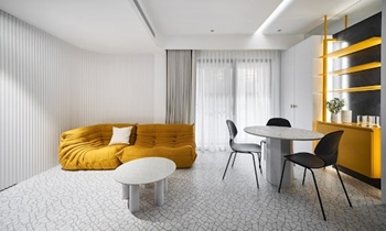 Hình ảnh nhóm sản phẩm 3 căn hộ đẹp với nội thất đen, trắng, vàng