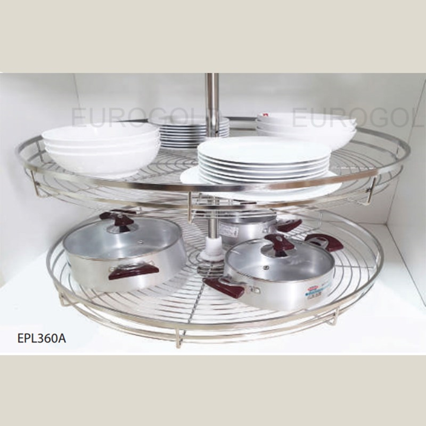 Hình ảnh của Mâm xoay inox mờ nan dẹt Eurogorld EPL360A