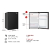 Kích thước tủ lạnh 1 cánh mini 90 lít Aqua AQR-D100FA(BS)