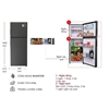 Kích thước tủ lạnh 2 cánh Inverter 212 lít Aqua AQR-T239FA(HB)