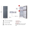 Kích thước tủ lạnh 2 cánh Inverter 328 lít Aqua AQR-T380FA(SL)