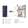 Kích thước tủ lạnh 2 cánh Inverter 455 lít Aqua AQR-TA518FA(GL)U1