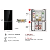 Kích thước tủ lạnh 4 cánh Multi Doors Inverter 410 lít Aqua AQR-M466XA(GB)